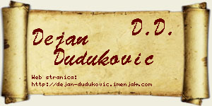 Dejan Duduković vizit kartica